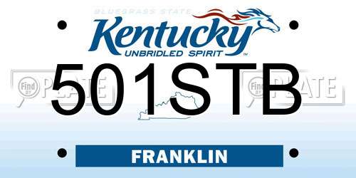 501STB Kentucky License Plate