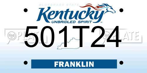 501T24 Kentucky License Plate