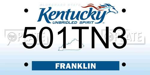 501TN3 Kentucky License Plate