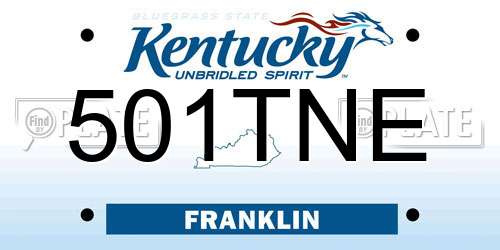 501TNE Kentucky License Plate