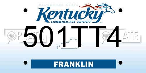 501TT4 Kentucky License Plate