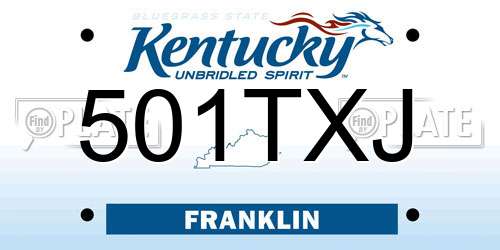 501TXJ Kentucky License Plate