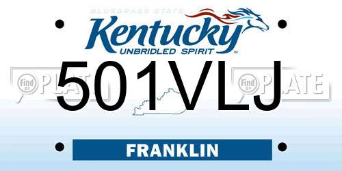 501VLJ Kentucky License Plate