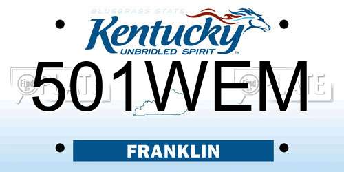 501WEM Kentucky License Plate