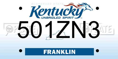 501ZN3 Kentucky License Plate