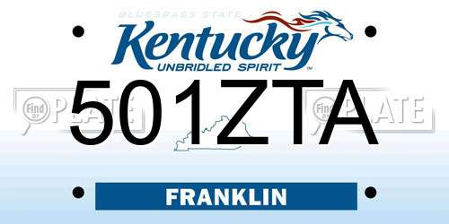 501ZTA Kentucky License Plate