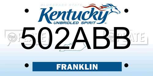 502ABB Kentucky License Plate