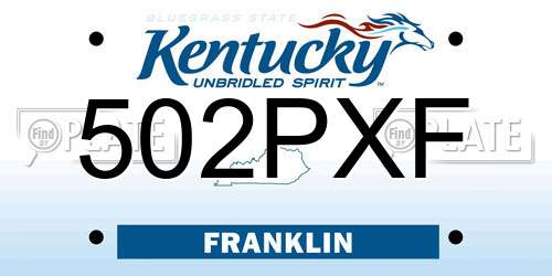 502PXF Kentucky License Plate