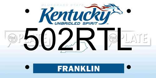 502RTL Kentucky License Plate