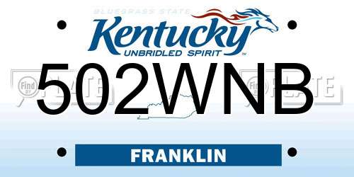 502WNB Kentucky License Plate