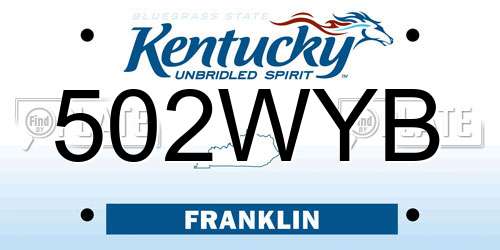 502WYB Kentucky License Plate