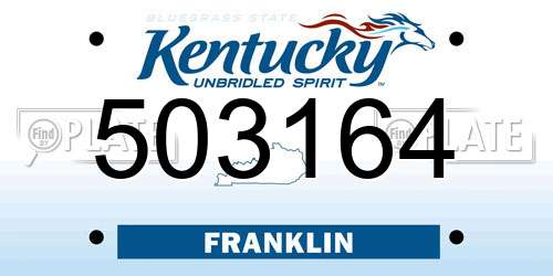 503164 Kentucky License Plate