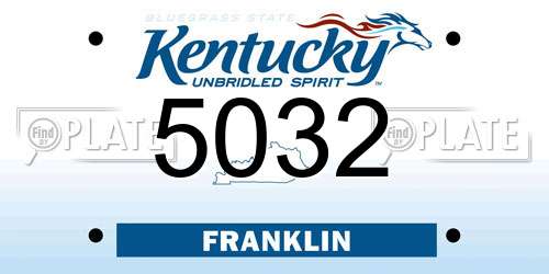 5032 Kentucky License Plate