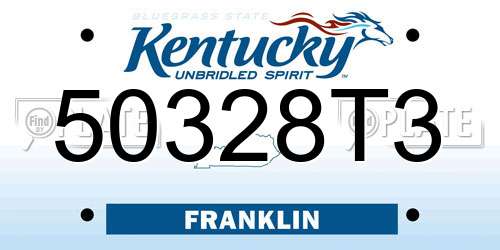 50328T3 Kentucky License Plate