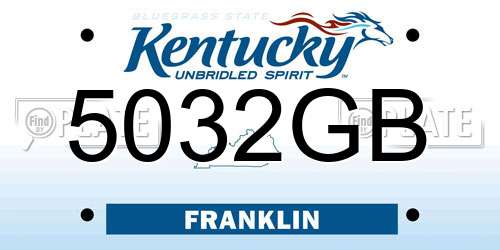 5032GB Kentucky License Plate