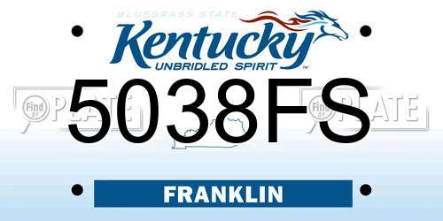 5038FS Kentucky License Plate