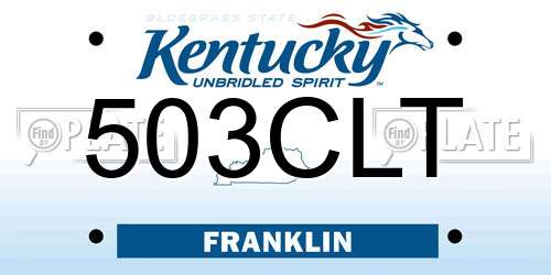 503CLT Kentucky License Plate
