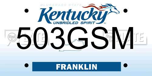503GSM Kentucky License Plate