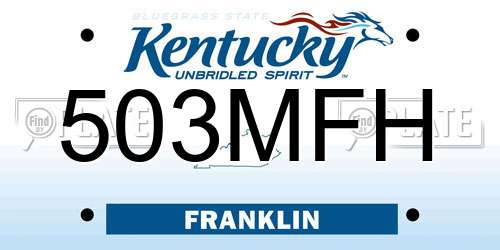 503MFH Kentucky License Plate
