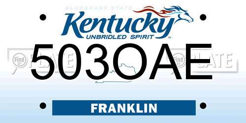 503OAE Kentucky License Plate