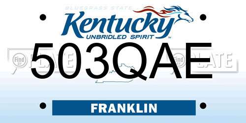503QAE Kentucky License Plate