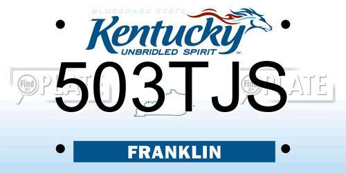 503TJS Kentucky License Plate