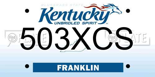 503XCS Kentucky License Plate