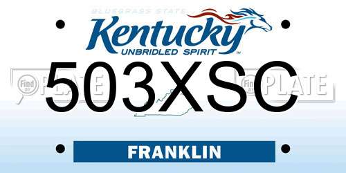 503XSC Kentucky License Plate