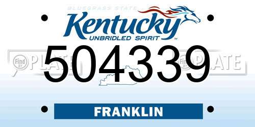 504339 Kentucky License Plate