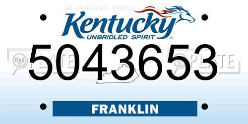 5043653 Kentucky License Plate