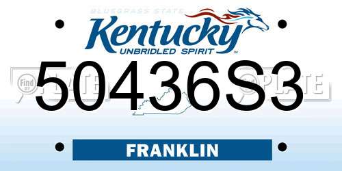 50436S3 Kentucky License Plate