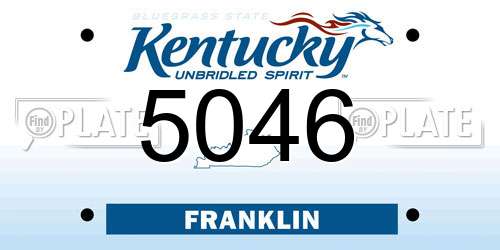 5046 Kentucky License Plate