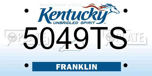 5049TS Kentucky License Plate