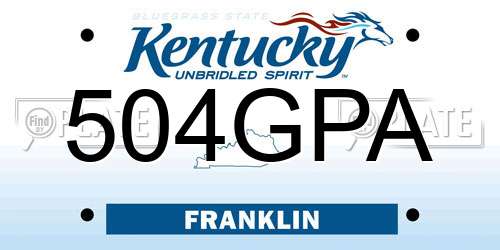 504GPA Kentucky License Plate