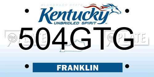504GTG Kentucky License Plate