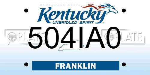 504IA0 Kentucky License Plate