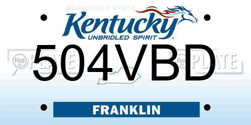 504VBD Kentucky License Plate