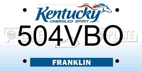 504VBO Kentucky License Plate