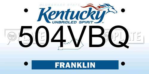 504VBQ Kentucky License Plate
