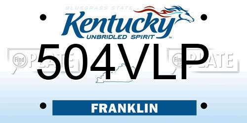504VLP Kentucky License Plate