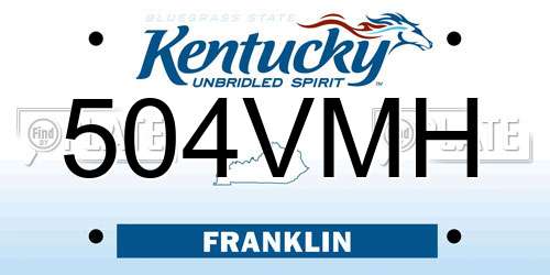 504VMH Kentucky License Plate