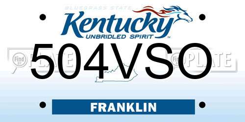 504VSO Kentucky License Plate