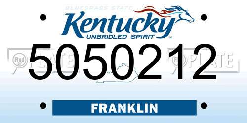 5050212 Kentucky License Plate