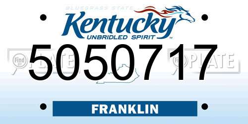 5050717 Kentucky License Plate