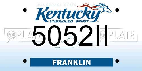 5052II Kentucky License Plate
