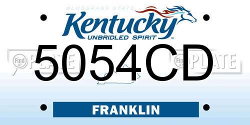 5054CD Kentucky License Plate
