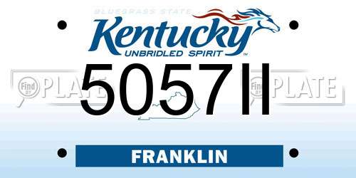 5057II Kentucky License Plate