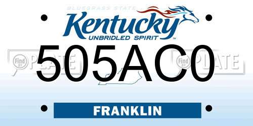 505AC0 Kentucky License Plate