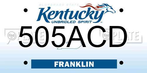 505ACD Kentucky License Plate