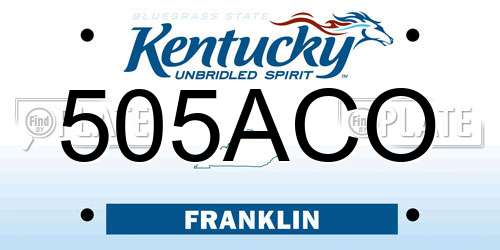 505ACO Kentucky License Plate